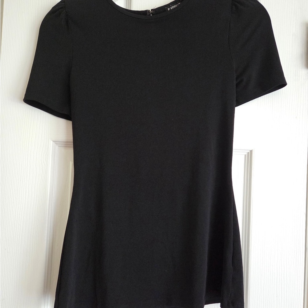Express Black Short Sleeve Women's Top